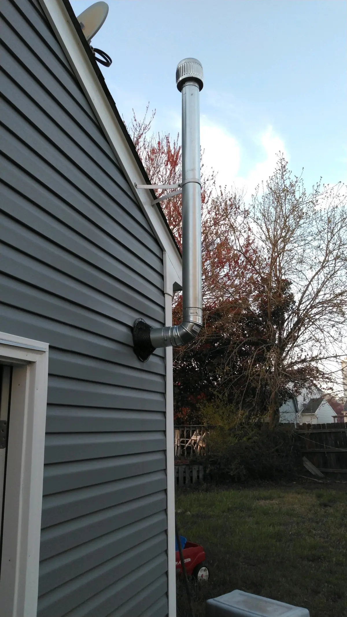Gas appliance flue vent installed by Ace Mechanical