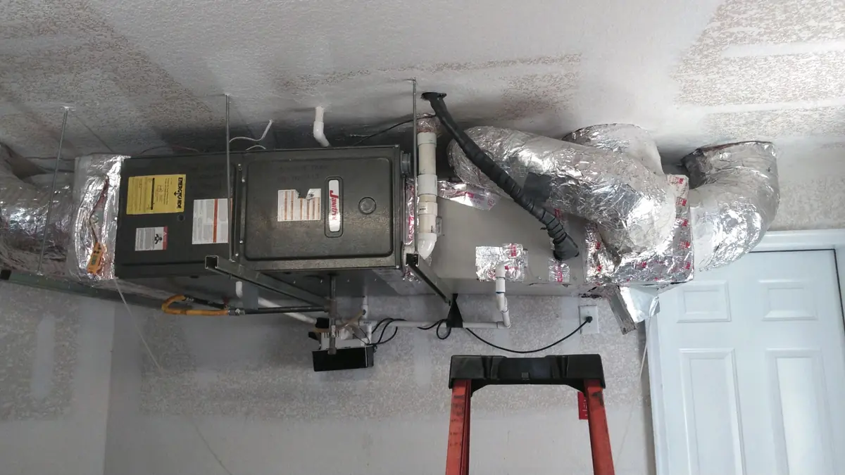 Air handler wired to a new thermostat by Ace Mechanical